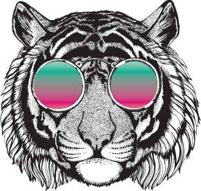 Annimated tiger with sunglasses icon